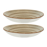 Bonna China Earth dia.11" h:2.5" 57 oz. Round Brown Porcelain Bowl (Set of 2)